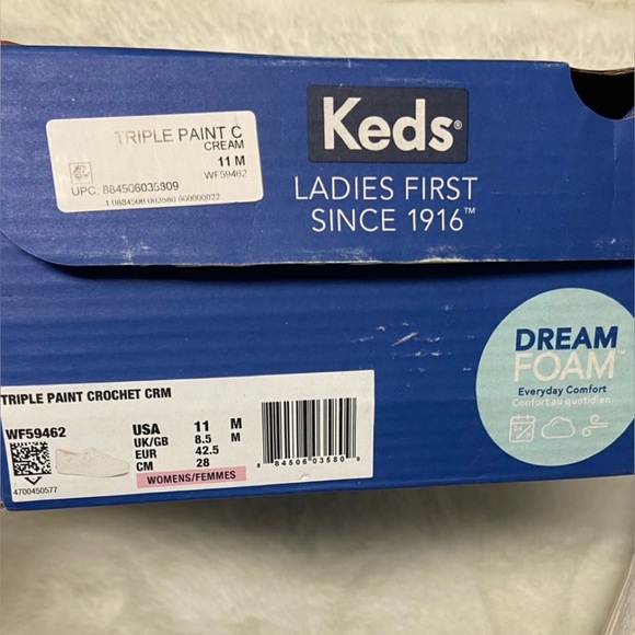 NWT Keds Triple Cream Painted Crochet Platform Sneakers Size 11 M - Picture 16 of 16